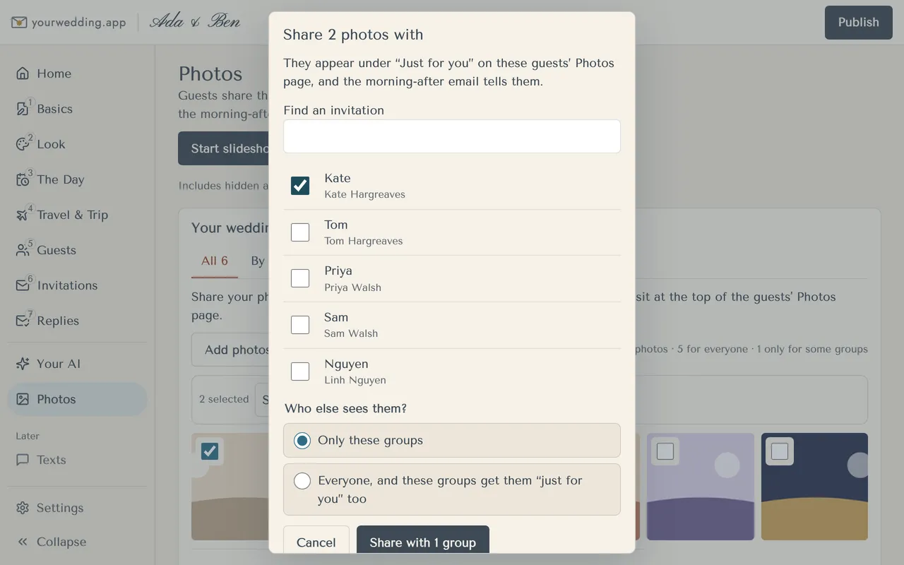 Share with groups