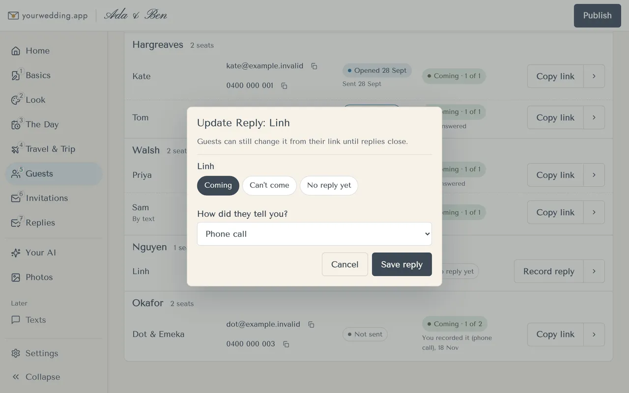 Update Reply