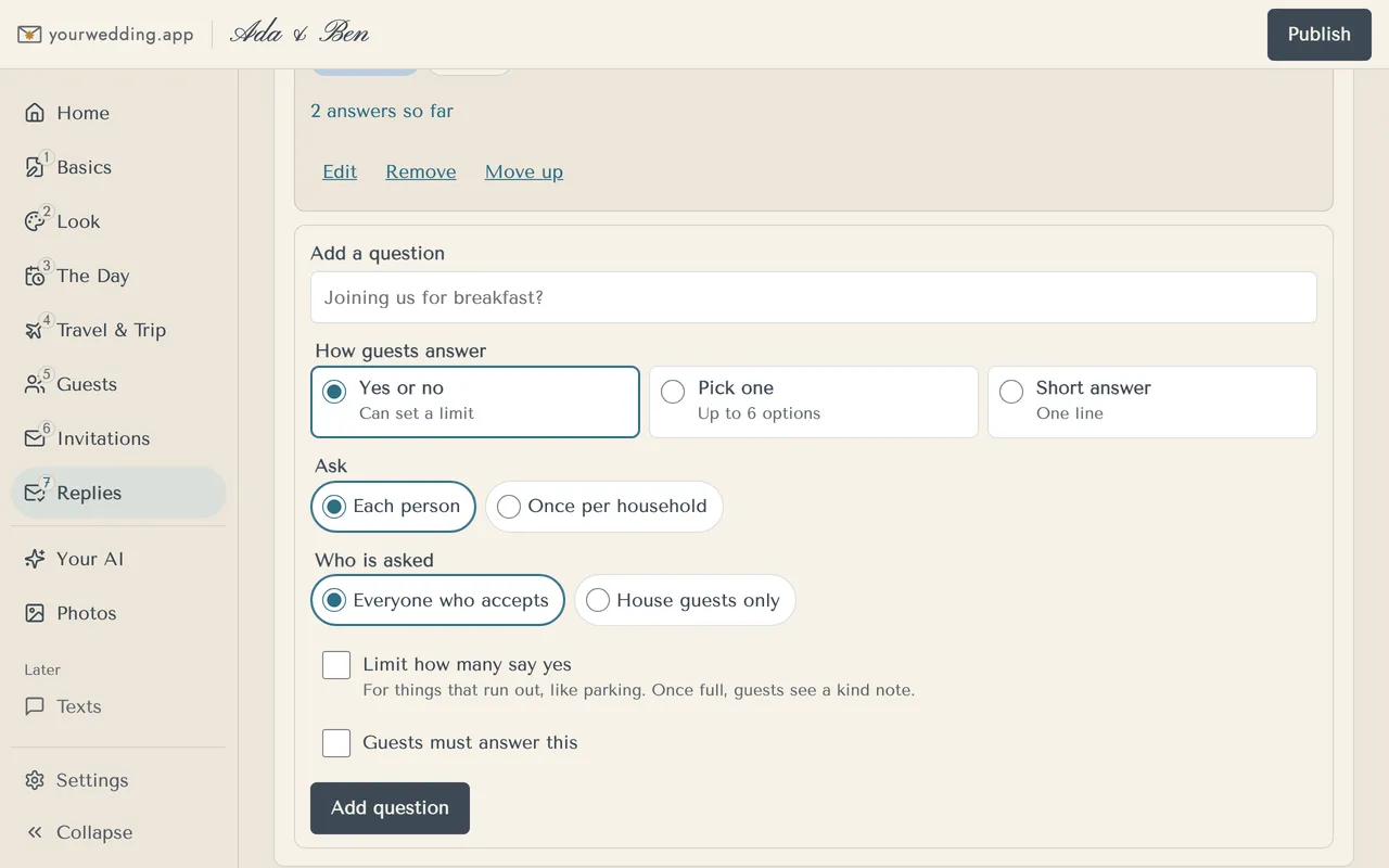 Your Questions and Add a question